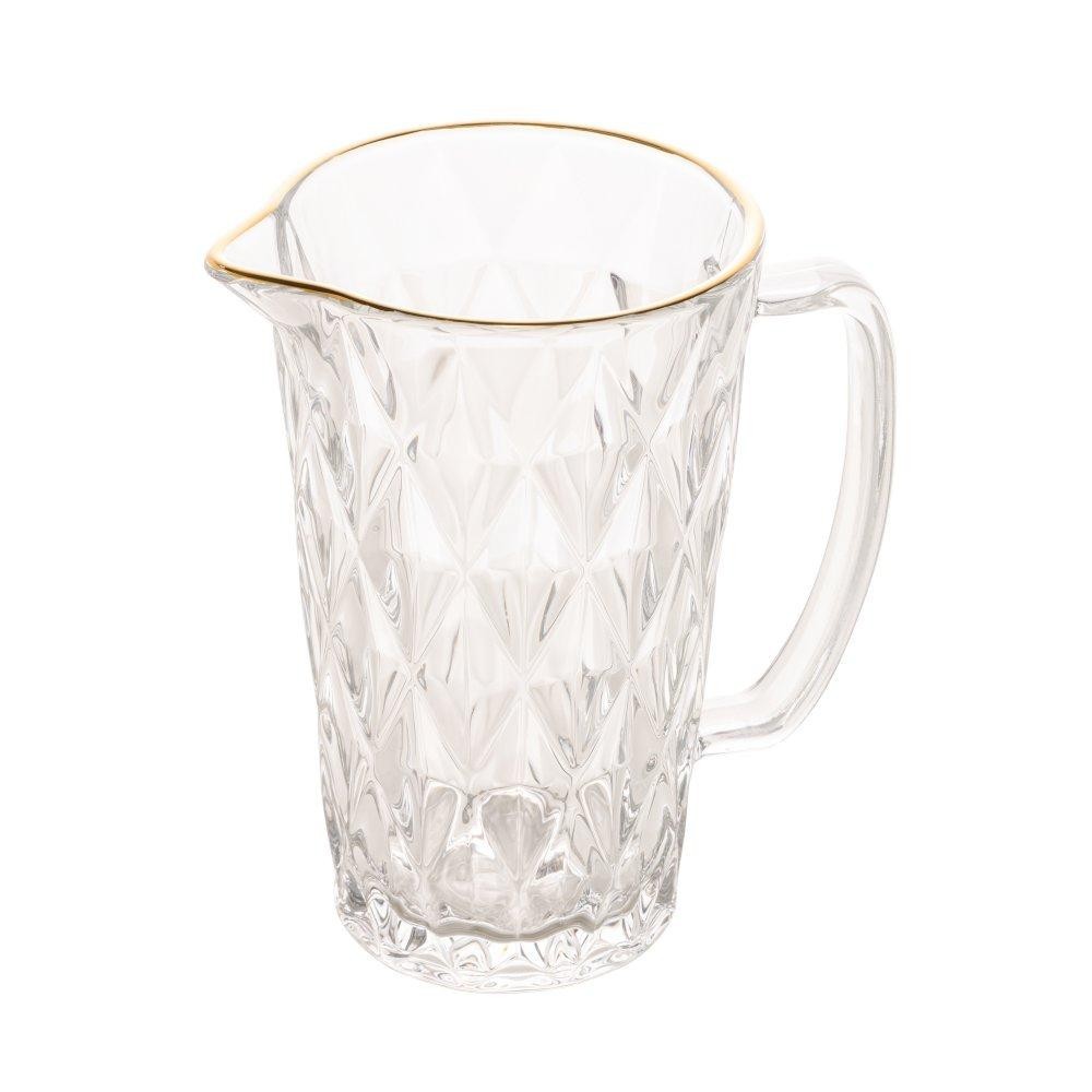 Jarra Lyor Diamond de Vidro com Fio de Ouro Dourado 1L