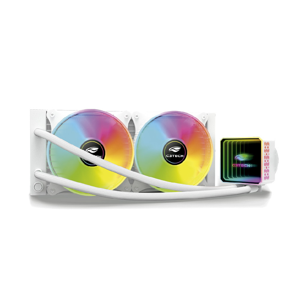 Water Cooler C3-Tech Gaming White RGB 240mm - FC-W240WHRGB | Shopee Brasil