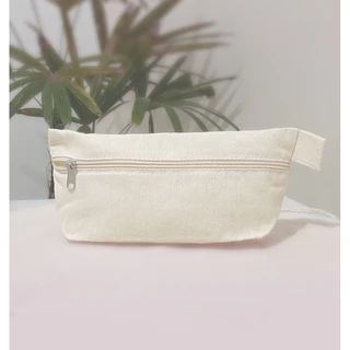 Necessaire em Algodão Cru 25cm x12cm Com Zíper