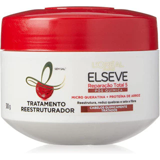 L'Oréal Paris Elseve Creme de Tratamento Reparador Reparação Total 5, Restaura e dá Brilho aos Fios, 300g