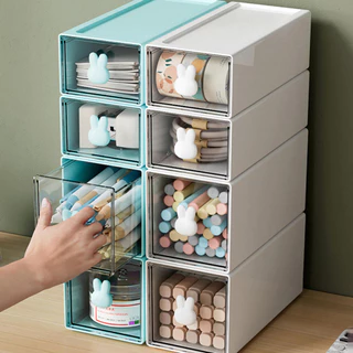 [Organizador De Escrivaninha Com Gavetas Caixa De Arrumação Para Coelhos Bonitos Escritório Estacionária , Maquiagem , Escola , Casa
