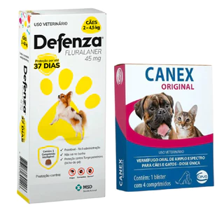 Antipugas Carrapatos Defenza 2 A 4,5 kg mais vermifugo canex