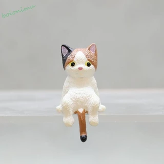 BOLONIMU Figuras De Gato De Borda , Material De Simulação De Resina Para Frigorífico , Miniaturas Requintadas De Bricolagem De Cartoon Ornamento Carro