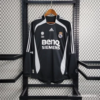 06-07 R- Madrid III Camisa Retro Clássico Preto Manga Longa Futebol 2006 2007 NRJJ