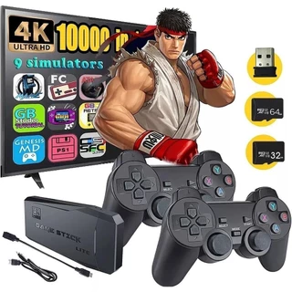Video Game Stick Portatil Retro Mini 10 mil Jogos Antigos 10.000 Com 2 Controles sem Fio 64gb
