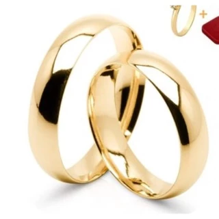 KIT 2 Aliança Dourado Aço Anéis Casamento Moeda Folheado 3mm/4mm/6mm (2 UNIDADE)-INLIS ANA