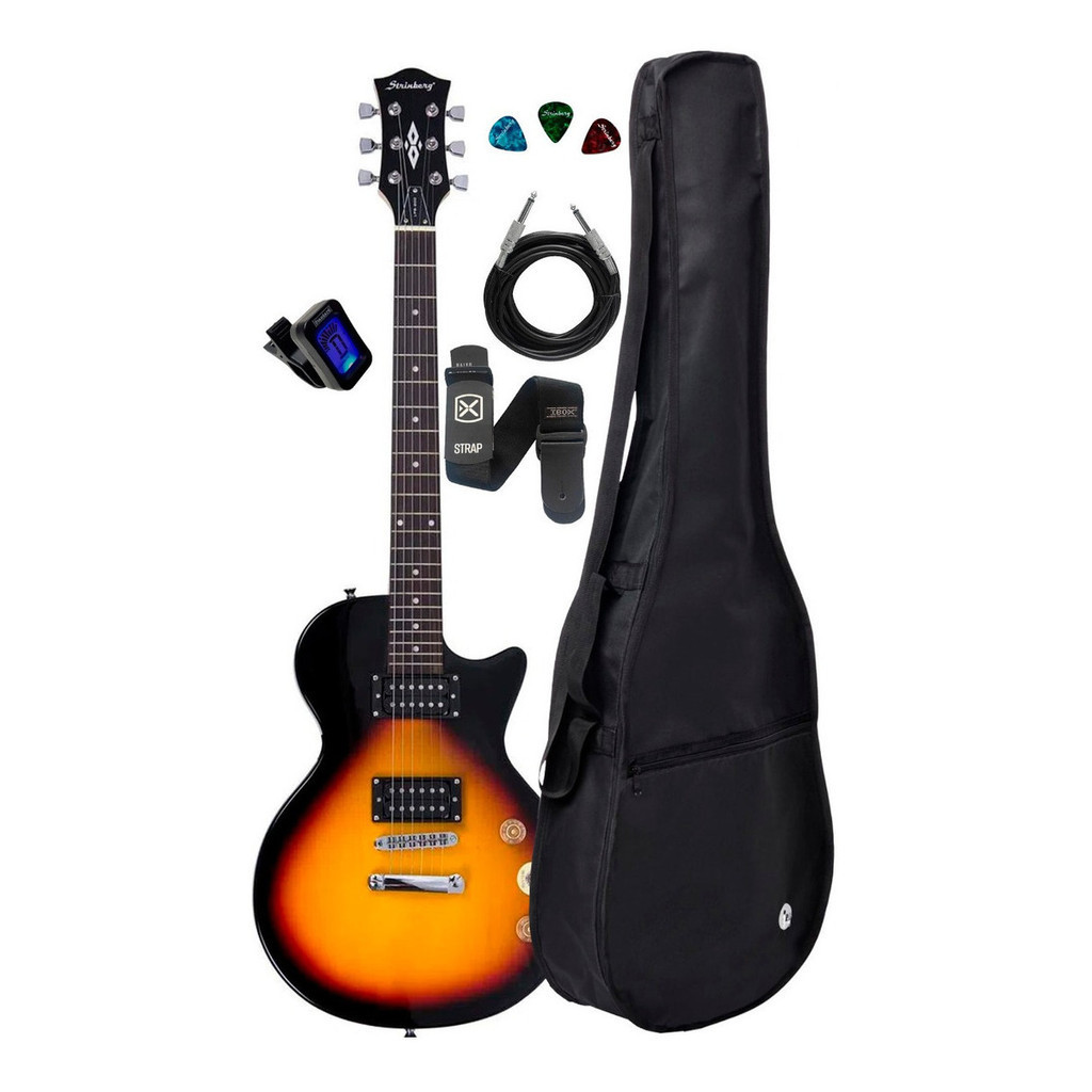 Guitarra Les Paul Strinberg Lps200 Sb Kit Capa Cabo Full | Shopee Brasil