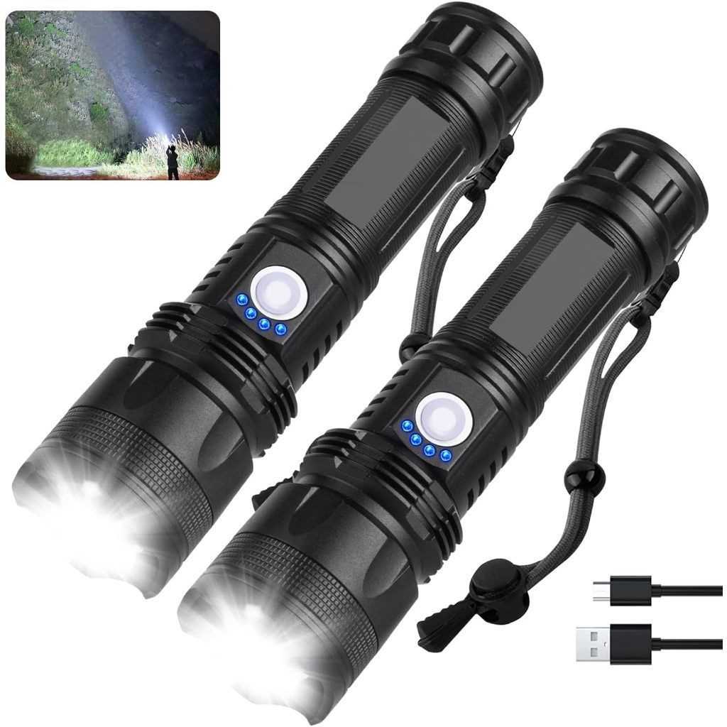 T9 Lanterna Led Recarregável Tática Mais Forte Do Mundo Potente Sitio Fazenda Entrega rápida