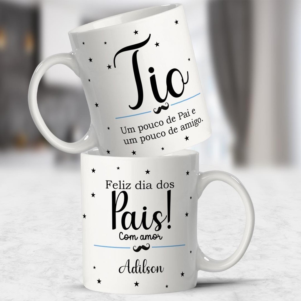 Caneca Personalizada Feliz Dia dos Pais Para Tio | Shopee Brasil