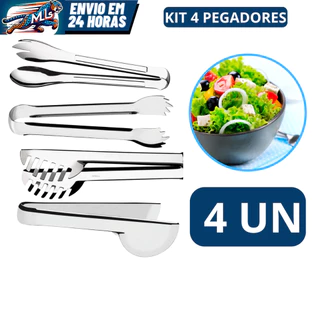 Kit 4Pcs Pegador de Massa + Salada + Universal + Gelo em Aço Inox