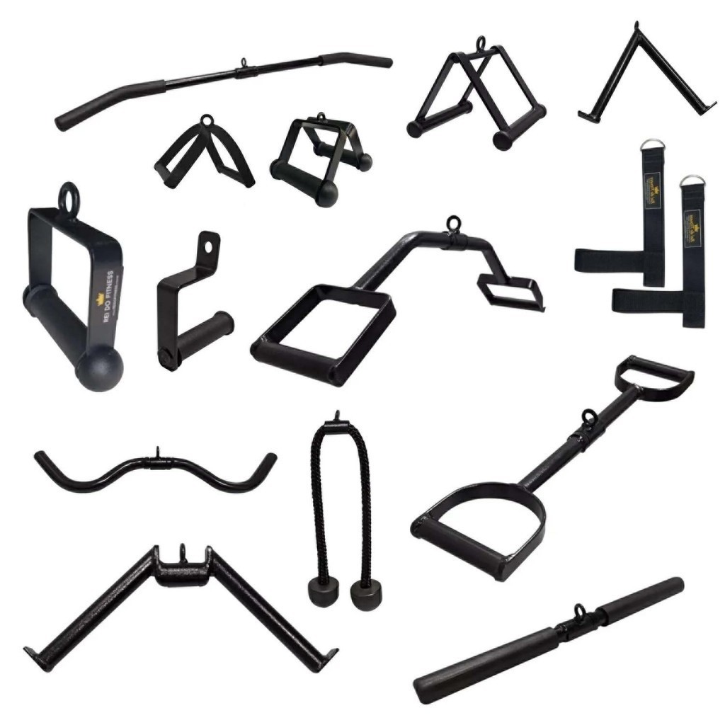 Kit 7 Puxadores de Academia Articulado Barra Pulley