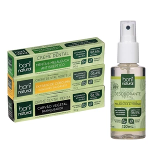 Kit Bem Estar Boni Natural - 3 Cremes Sortidos + 1 Desodorante Spray Toranja