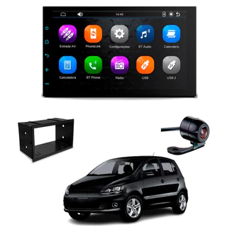 Central Multimídia CarPlay 2Din 7" Câmera de Ré Moldura 2din Fox 2010 2011 2012 2013