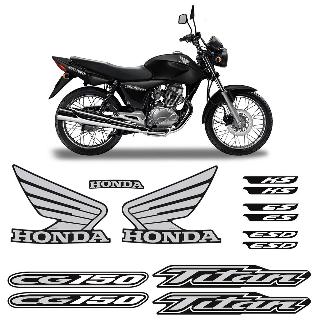 Adesivo Para Honda CG Titan 150 2004 Moto Preta - Genérico