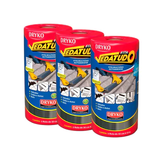 Kit C/3 Fita Manta Asfaltica Para Telhado 30cm x 10m Adesiva Aluminizada