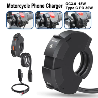 DC12V-24V Carregador Rápido USB Motocicleta à Prova dÁgua com Porta Tipo C e Alimentação Móvel