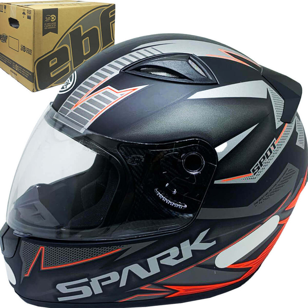 Capacete Fechado Ebf Spark Spider Preto/Vermelho | Shopee Brasil