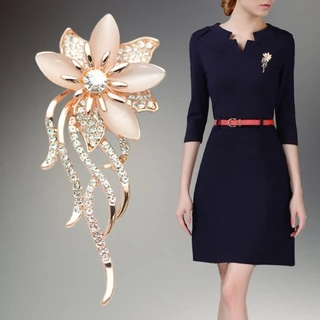Broche de Flor de Olho de Gato Versátil e Requintado para Acessórios de Luxo em Casa