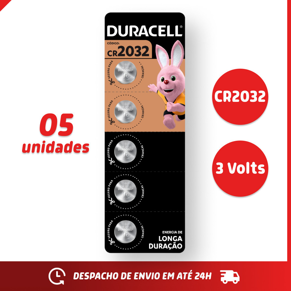 Pilha Bateria Botão CR2032 Duracell 3v