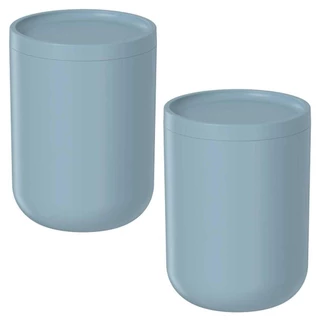 2x Porta Algodão Cotonete Banheiro OU Bold Azul com Tampa