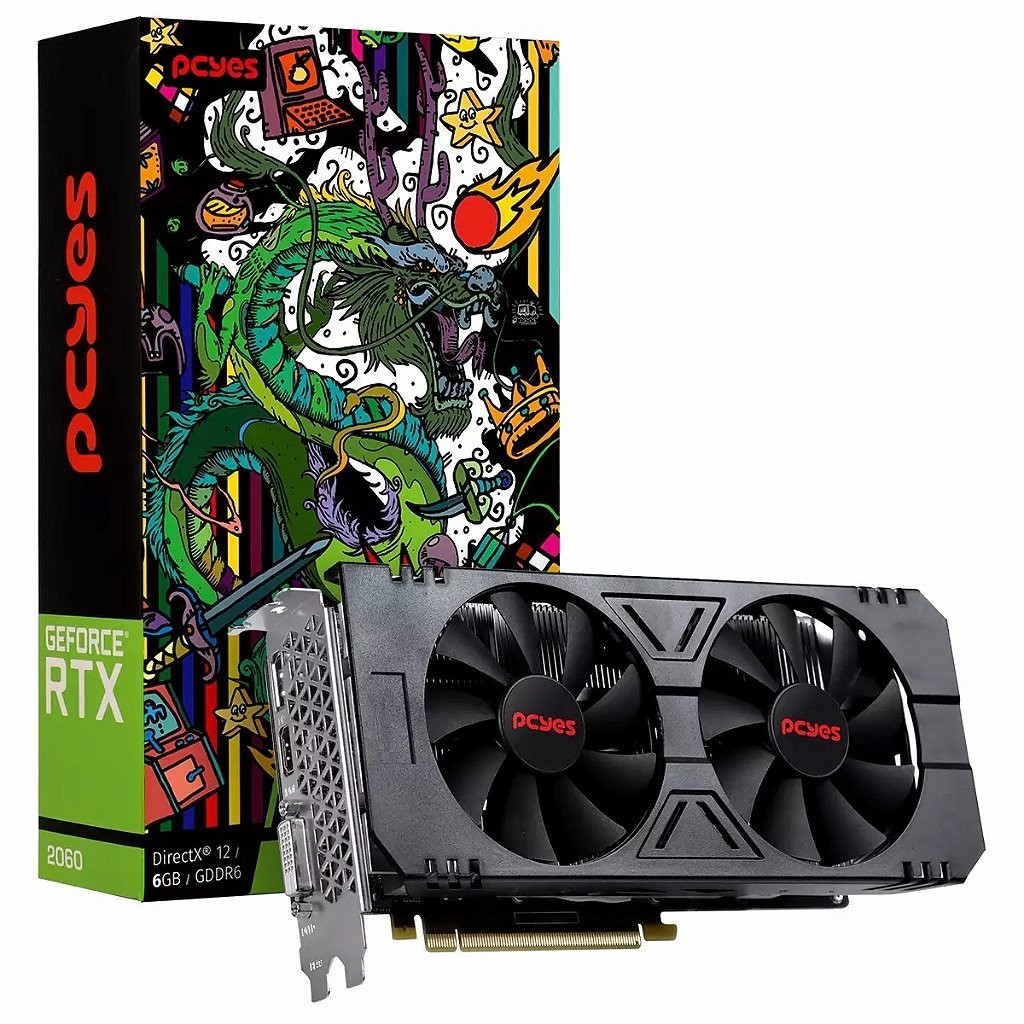 Placa de vídeo Rtx 2060 Gddr6 6Gb 192-bit Dual-Full Size