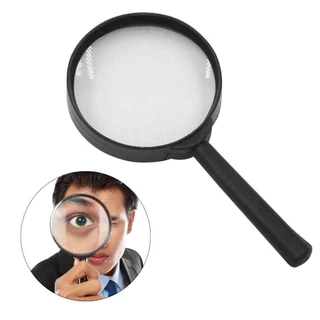 Lupa De Mão 100mm Com Cabo Lente Zoom Aumento 100mm