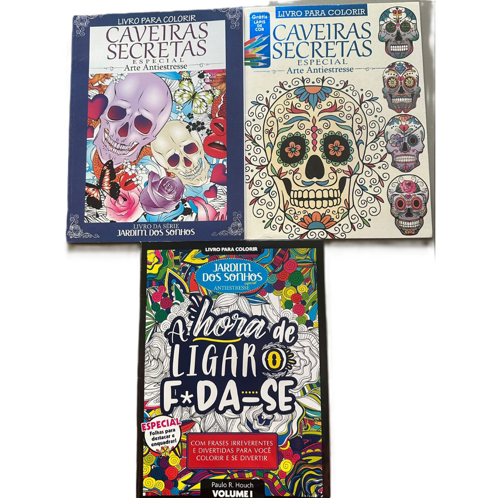 Kit 03 Livros De Colorir Adulto Especial Antiestresse- kit 01