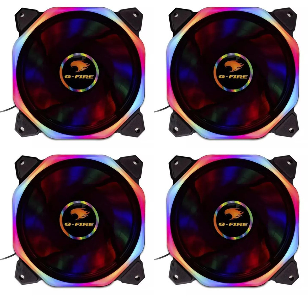 Kit 4 Fan Cooler Gamer Led Rgb 120x120mm