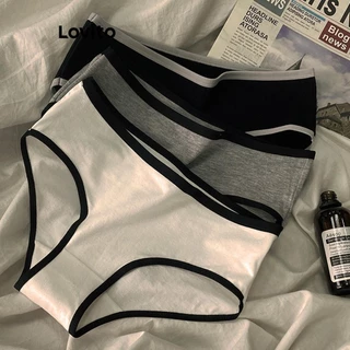Lovito Calcinha Casual Lisa Com Contraste Para Mulheres LNE49446