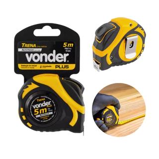 Trena de Aço 5m x 19mm Auto Trava Vonder Plus