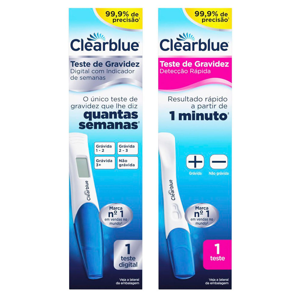 Kit Teste de Gravidez Clearblue Digital com Indicador de Semanas e ...