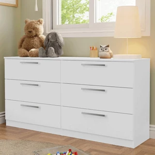 Cômoda Infantil 6 Gavetas Branco 3435 Madesa em Oferta na Shopee