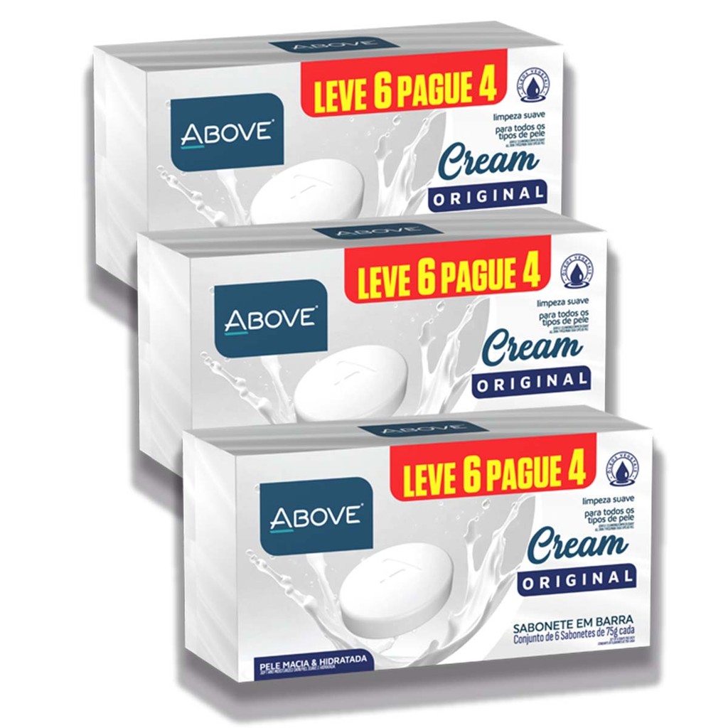 Kit 3 und Kit Sabonete Barra Above Lv6Pg4 Cream Original