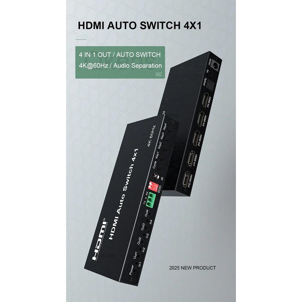 4k 60hz HDMI Auto Switch 4x1 Switcher HDR 3D 4 Em 1 Saída Cycle Display ...
