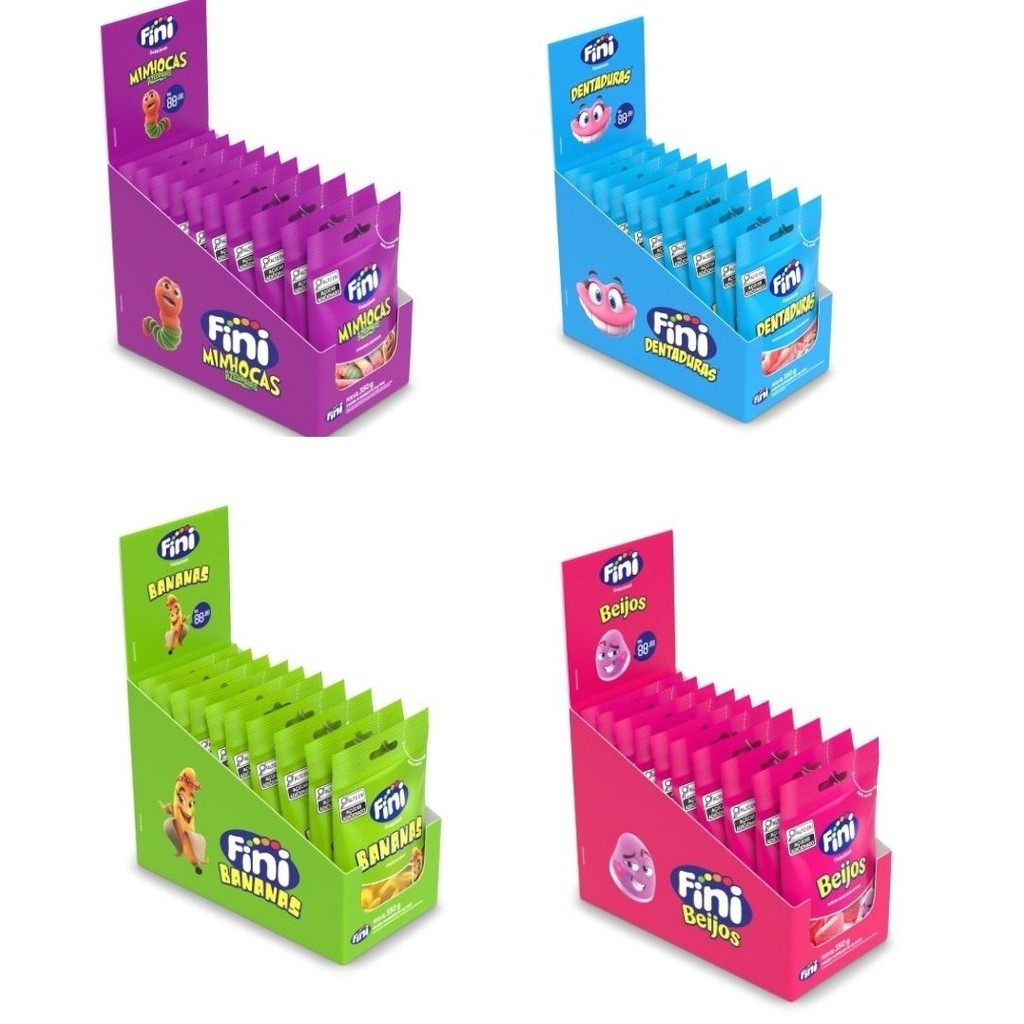 Kit 4 Display Bala Gelatina Fini 10x35gr Sortidos | Shopee Brasil