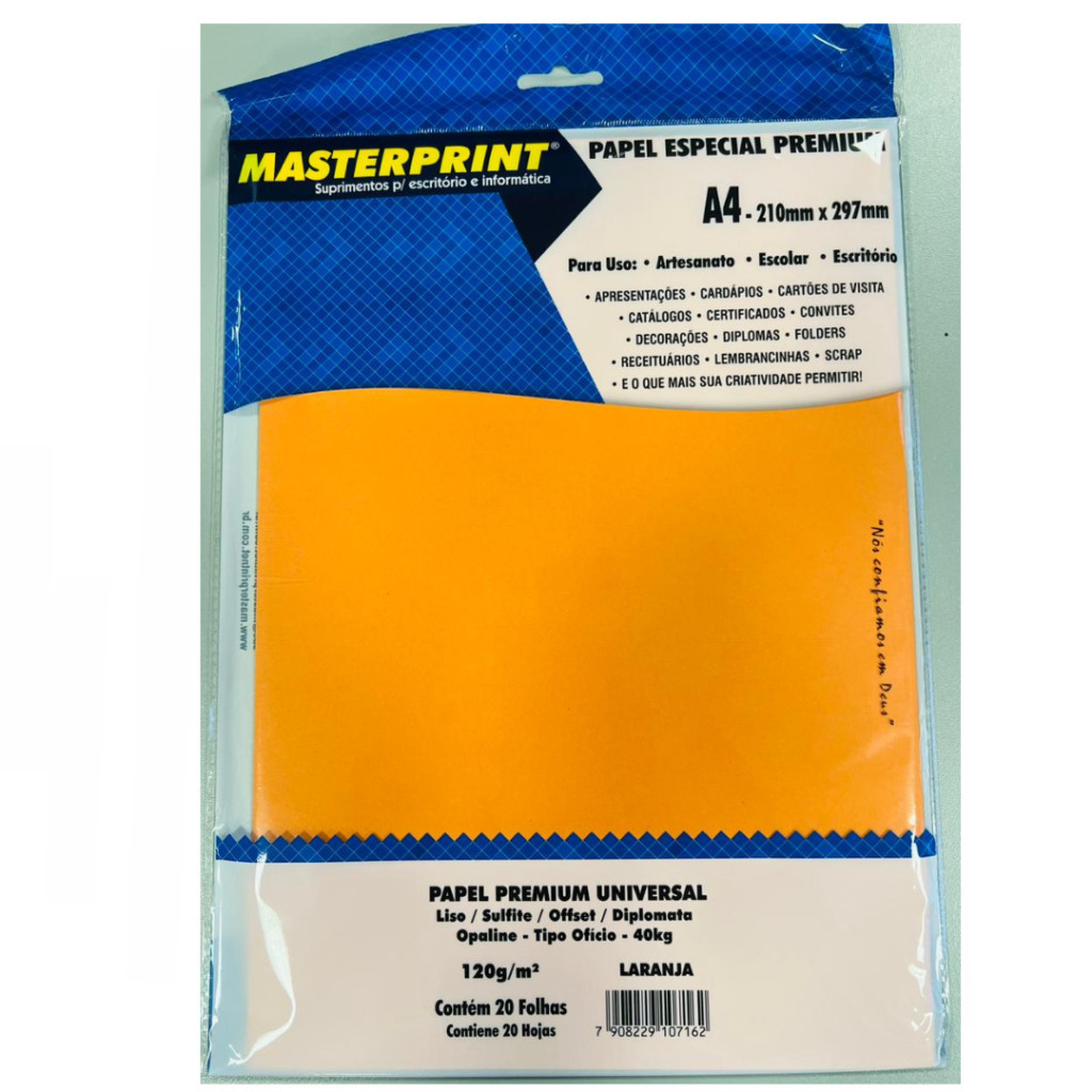 Papel Color Plus 120g 20 Folhas A4 Várias Cores Offset Masterprint ...