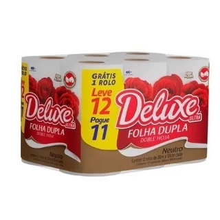 Papel Higienico Folha Dupla Neutro Deluxe 12 Rolos + Brinde Exclusivo