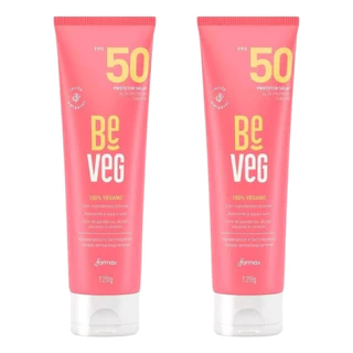 2 Protetor Solar Vegano Hipoalegênico FPS50 BeVeg Farmax