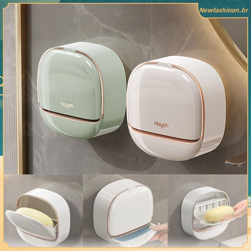 Caixa de sabão do banheiro fixado na parede abs caixa de sabão com tampa à prova dwaterproof água caixa de armazenamento de sabão organizador de viagem caso armazenamento