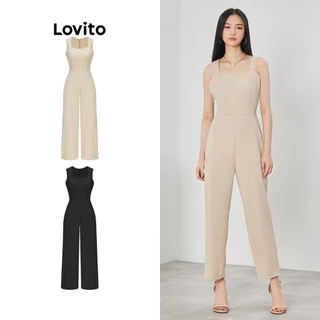 Lovito Casual Liso Macacão Simples Feminino L62ED181 (Multicolorido)