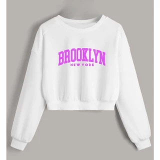 Moletom Cropped Blusa Frio Feminina Brooklyn