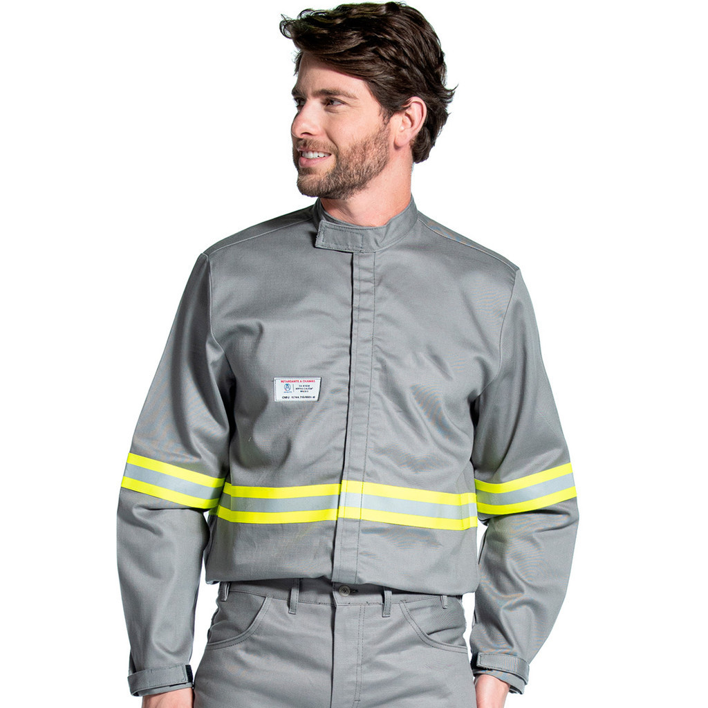 Camisa Profissional Refletiva NR10 Anti Chama Eletricista | Shopee Brasil