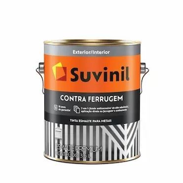 Esmalte Suvinil Contra Ferrugem Brilhante Preto 3,6l