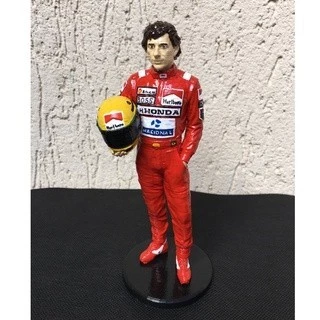 Boneco Colecionavel AYRTON SENNA PILOTO FORMULA 1 Figura Decorativa Action Figure Colecionaveis Impressao 3d
