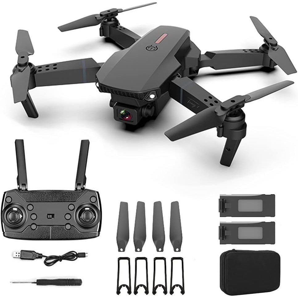 Drone E88 Pro Câmera Dupla Kit 3 Baterias Modelo 2025