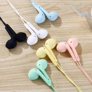 Fone De Ouvido Macaron com fio e microfone em Oferta na Shopee