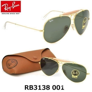 Original mulher homem Ray ; Ban Aviator Shooter RB3138 ouro/verde mulheres homens óculos de sol