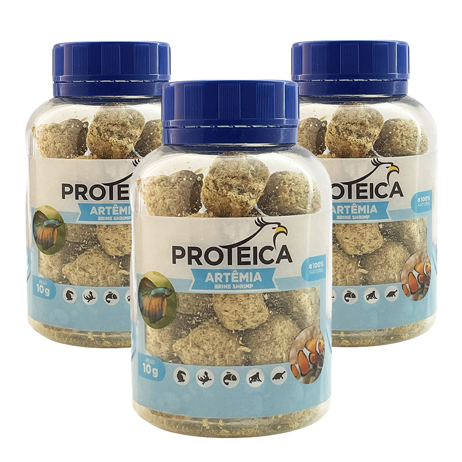 Artêmias Liofilizadas Crustáceos Desidratados Pote 10G - Kit com 3