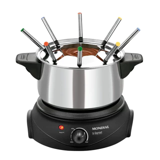 Panela Elétrica de Fondue, Mondial, 1200W, 220V, FD-02 - PRETO/PRATA