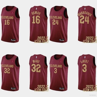 Estar 22/23 Nba Jersey Cavaliers Osman Wade LeVert Markkanen Rubio Vermelho Basquete Colete Esportivo Player Edition